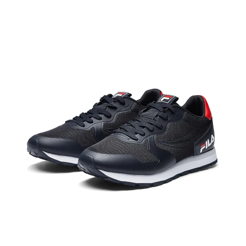 FILA Fht 83 Cushioning Anti Slip And Wear Resistant Low Top Running Shoes Women's Black White-1