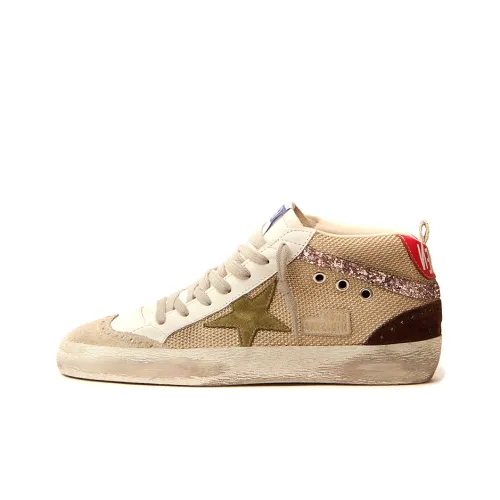 Golden Goose Mid Star Skateboard Shoes Women's Mid-Top Cream