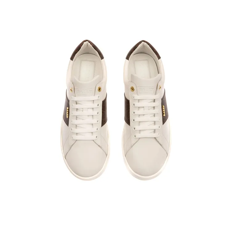 BALLY Low Top Skateboard Shoes Men White-2