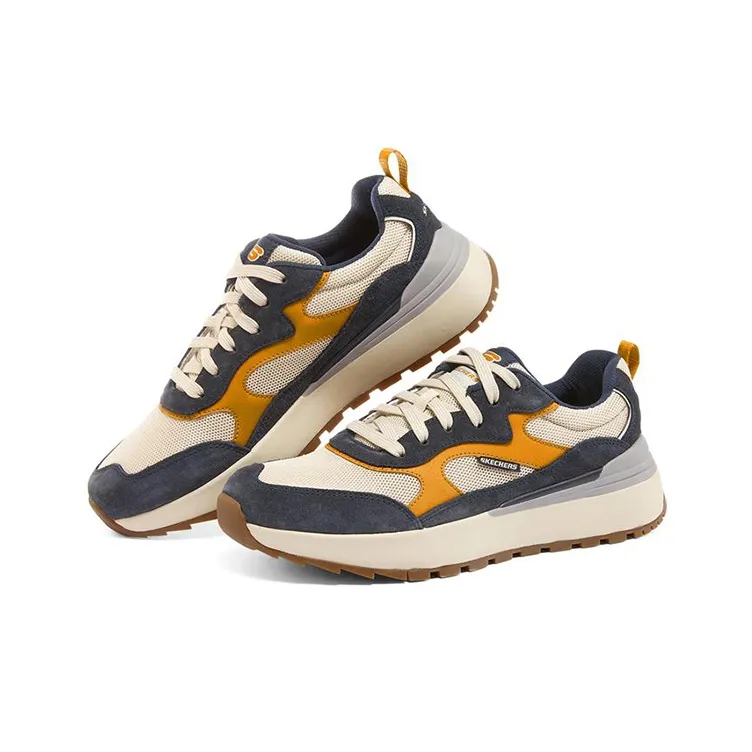 Skechers Heminger Cushioning Anti Slip And Wear Resistant Low Top Casual Running Shoes Men's Blue Yellow-2