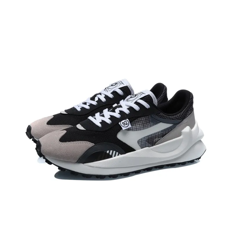 LiNing Cushioning Anti Slip Wear Resistant Breathable Lightweight Reflective Low Top Running Shoes Men's Black Gray-2