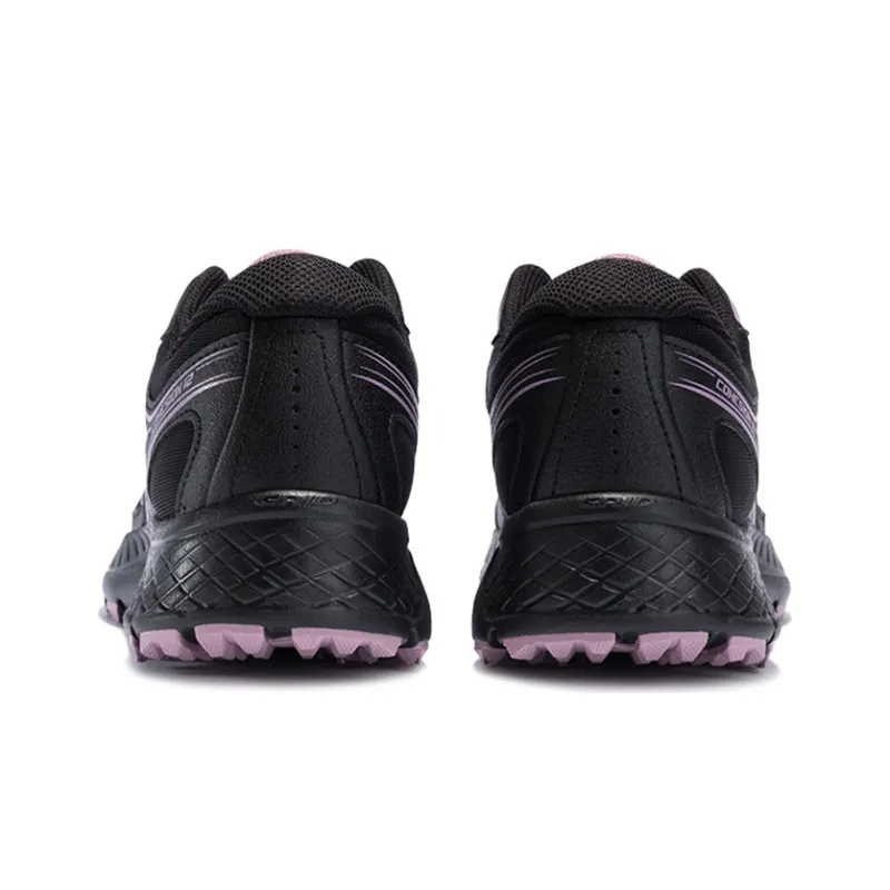 Saucony Cohesion 12 Cushioning Anti Slip Wear Resistant Breathability Low Top Running Shoes Women's Black Purple-3