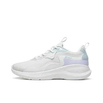 XTEP Cloud DC Cushioning Anti Slip Wear Resistant Breathability Low Top Running Shoes Women's White Purple Green