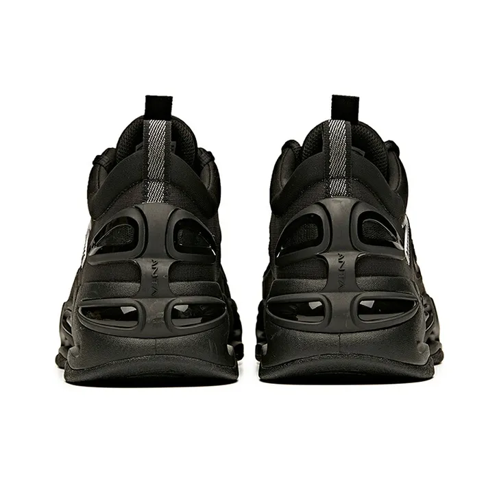 Anta Slip Resistant, Abrasion Resistant, Breathable, Cushioning Low Top Running Shoes Men's Black X LOOOP Technology-3