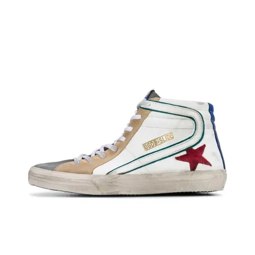 Golden Goose Slide Skateboard Shoes Men Mid-Top White