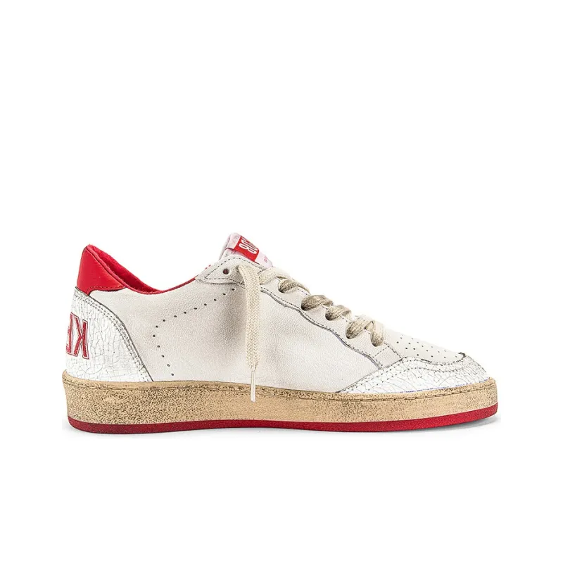 Golden Goose Ball Star Low Top Stylish Skateboarding Shoes Women's White Distressed Style-1