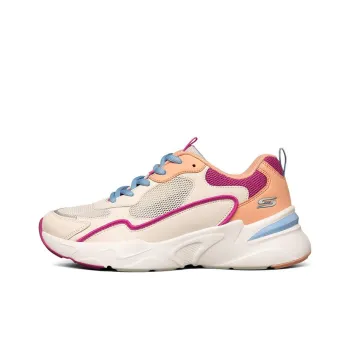 Skechers BOBS BAMINA Cushioning Anti Slip Wear Resistant Breathability Low Top Running Shoes Women's Beige Pink White