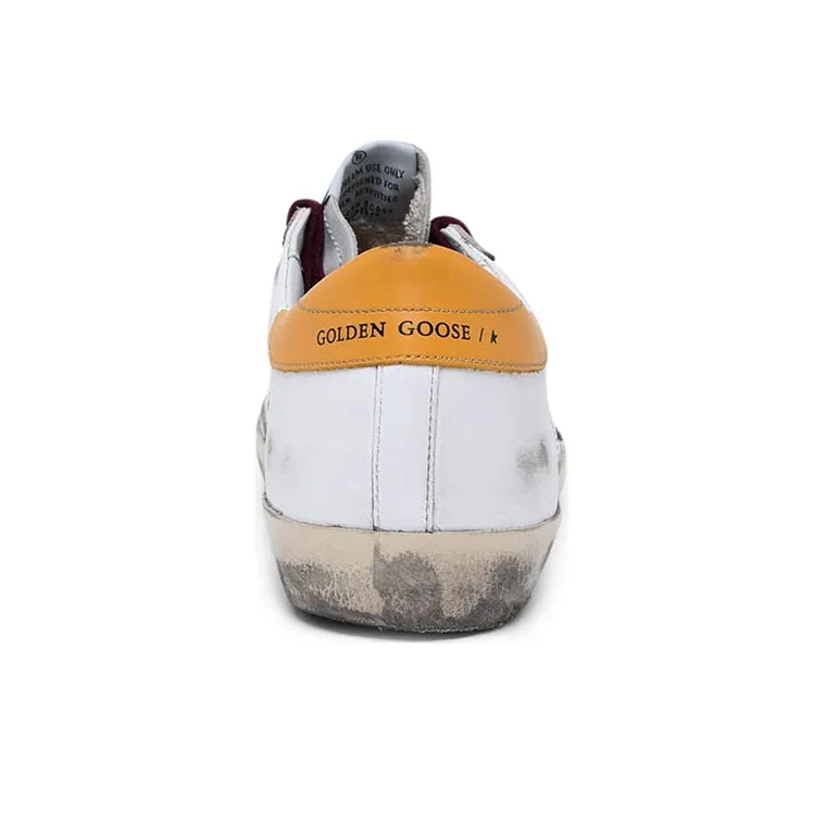 Golden Goose Super-Star White Yellow Burgundy Snakeskin Patch-2