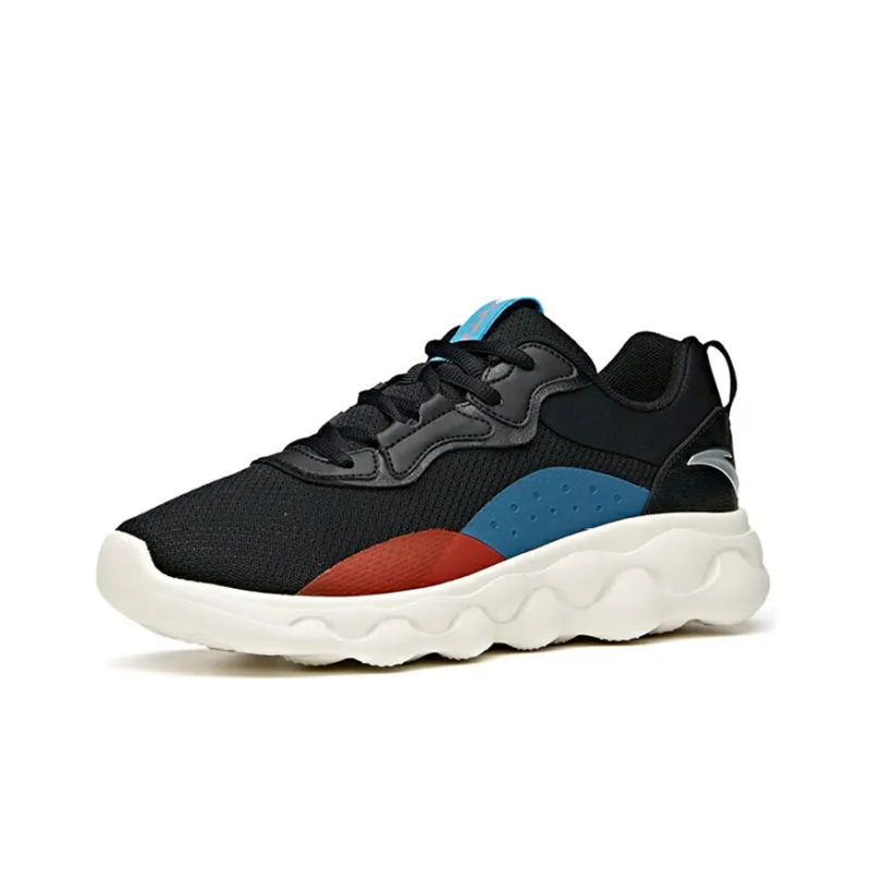 ANTA Running Shoes Men Low Top Black/Ice Blue/Red-1