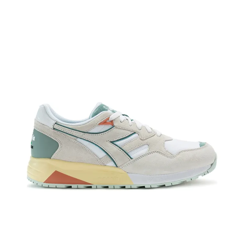 Diadora N9002 CAMO Cushioning Breathable Low-Top Running Shoes Men's White Green-1