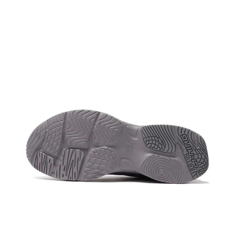 LiNing Cushioning Anti Slip And Wear Resistant Support Low Top Running Shoes Men's Gray-3