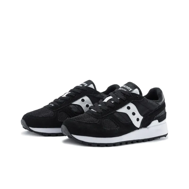 Saucony Shadow Original Cushioning Anti-Slip Wear-Resistant Breathability Low-Top Running Shoes Women's Black White-2