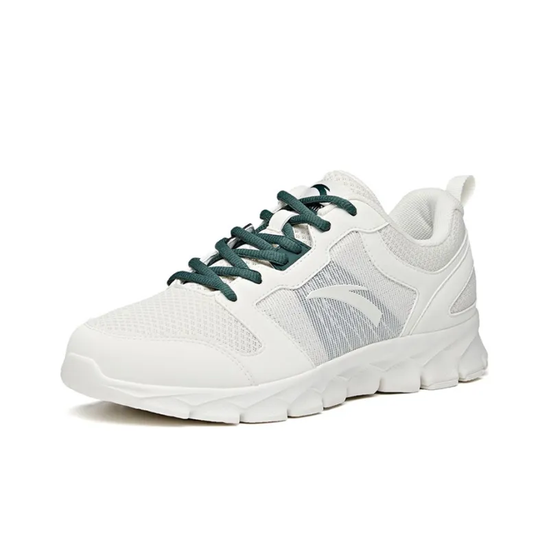 Anta Cushioning, Slip Resistant, Abrasion Resistant, Breathable Low Top Running Shoes Men's White Green-1