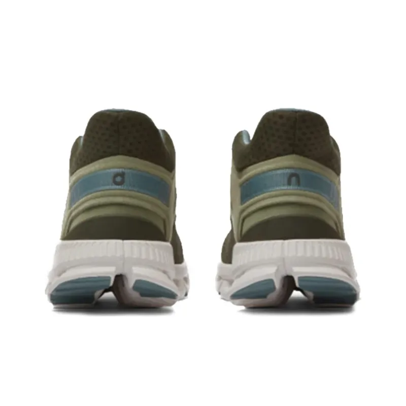 On Cloud Hi Running Shoes Men Low Top Gray Green-3
