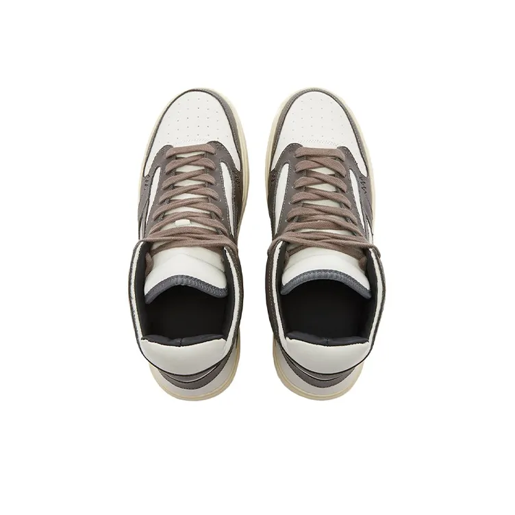 REPRESENT Reptor Hi Sneaker Mid Top Stylish Skateboarding Shoes Men's Brown And White Stitching-3