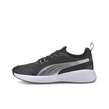 PUMA Nuage Run Breathable Lightweight Low-Top Running Shoes Women's Black Silver