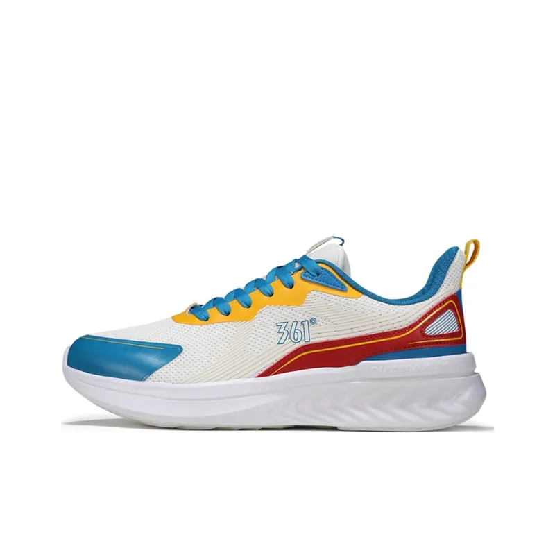 361° Shock Absorbing, Non Slip, Wear Resistant, Breathable And Lightweight Low Top Running Shoes Men's White Blue Red-0