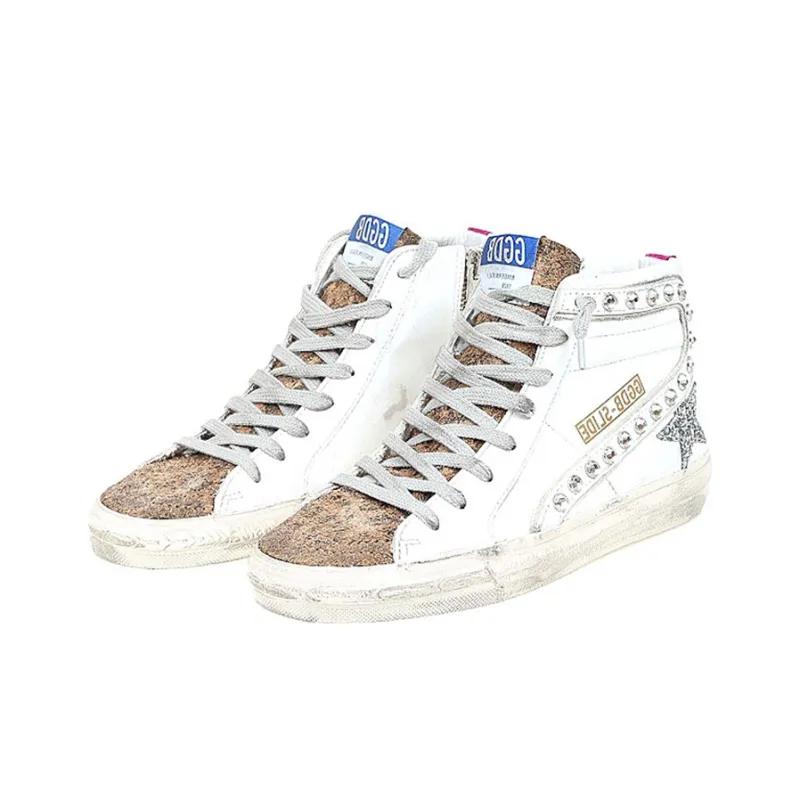 Golden Goose Slide Skateboard Shoes Women's High-Top White-3