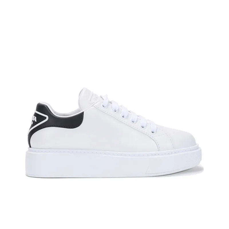 PRADA Low Top Stylish Skateboarding Shoes Women's White Black Heel Tab-1