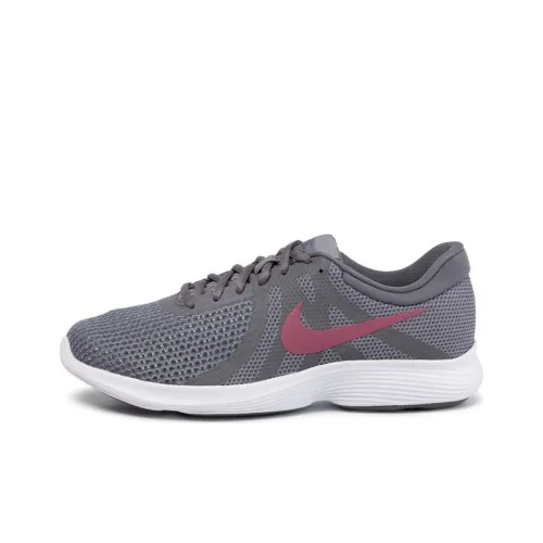 Nike REVOLUTION 4 Running Shoes Men Low-Top Gray/Red