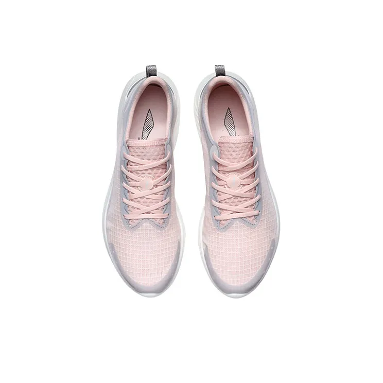 LiNing Qingyi Anti Slip Wear Resistant Low Top Running Shoes Women's Pink Gray-3