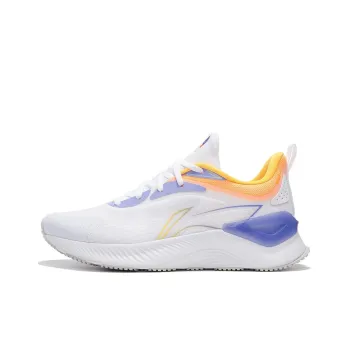 LiNing YueYing Element Cushioning Anti Slip And Wear Resistant Low Top Running Shoes White Purple