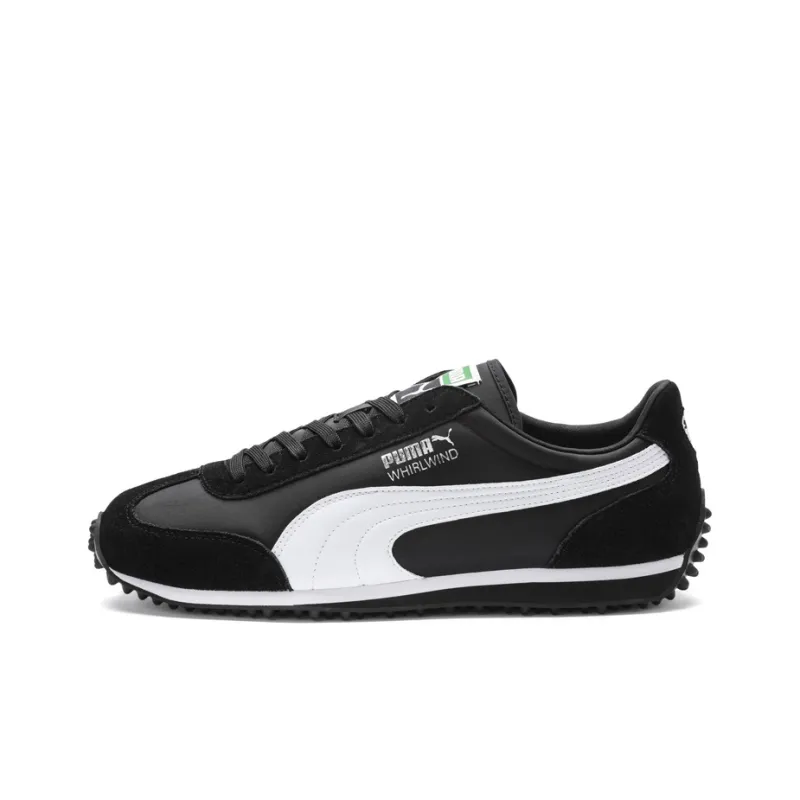 PUMA Whirlwind Classic Cushioning Anti-Slip Wear-Resistant Breathability Low-Top Running Shoes Men's Black White-0