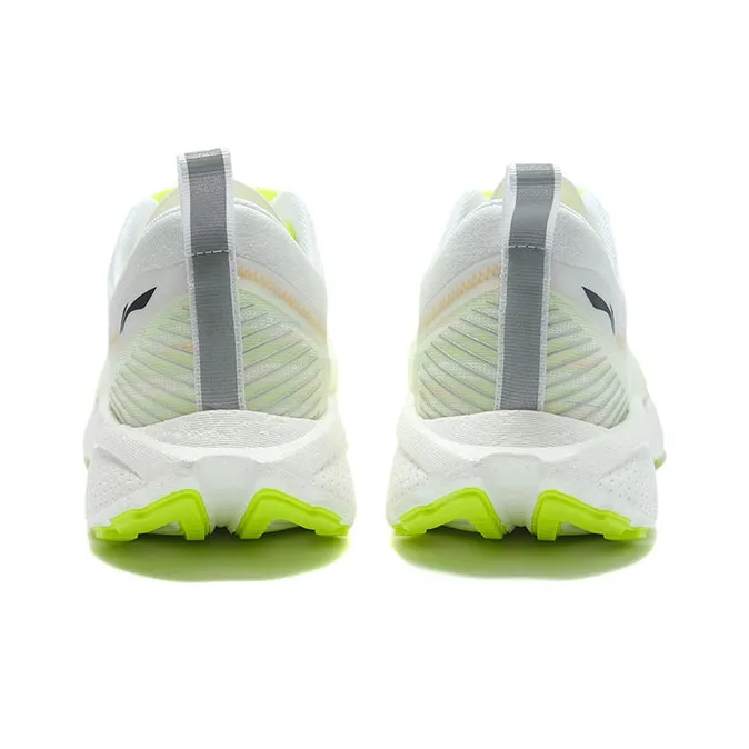 LiNing Super Light 18 䨻 Cushioning, Slip Resistant, And Abrasion Resistant Low Top Running Shoes Men's White Neon Green-3