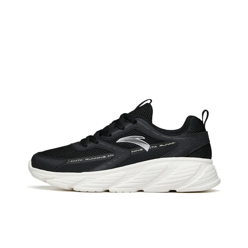 Anta Running Collection Anti Slip Wear Resistant Low Top Running Shoes Men's Black-0