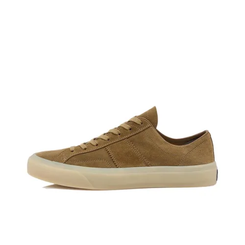 TOM FORD Skateboard Shoes Men Low-Top Brown Yellow