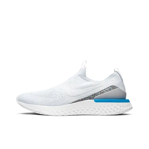 Nike Epic React Flyknit Running Shoes Men Low-Top White/Blue