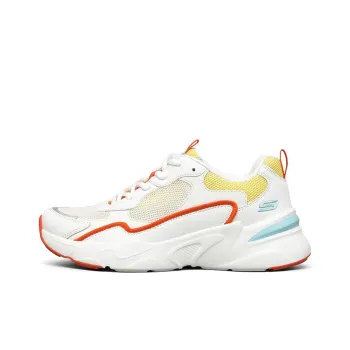 Skechers BOBS BAMINA Cushioning Anti Slip Wear Resistant Breathability Low Top Running Shoes Women's White Yellow