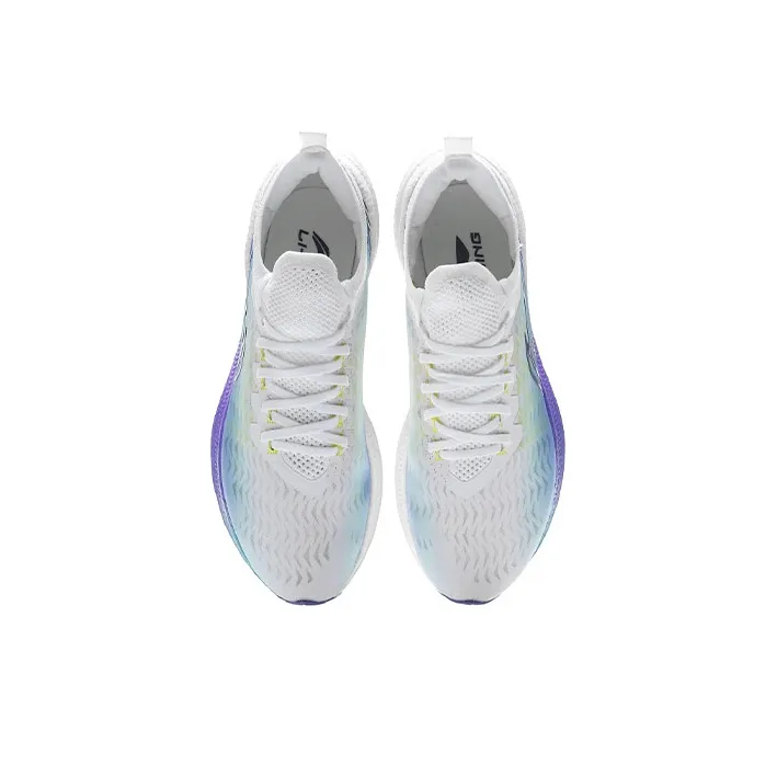 LINING Feidian Discovery Running Shoes Men Low Top White/Neon Blue Purple/Green-3