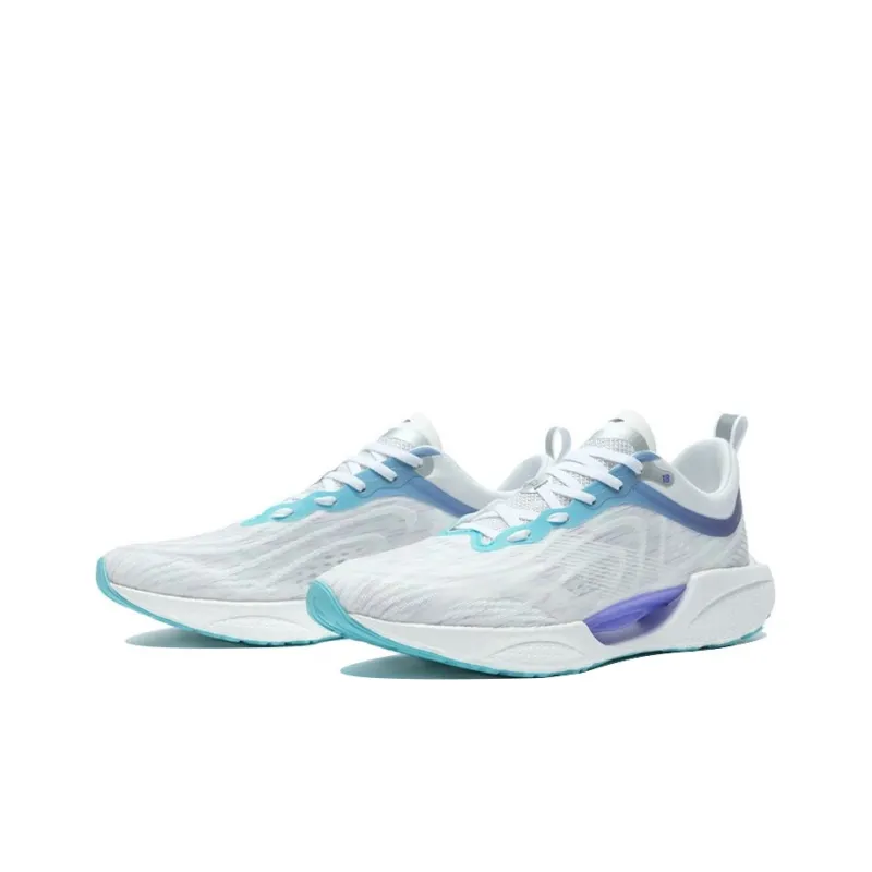 LiNing Super Light 18 Anti Slip And Wear Resistant Rebound Low Top Running Shoes Men's White Blue Purple-2