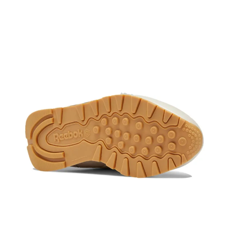 Reebok Classic Leather Running Shoes Women's High-Top Milk Tea Brown-4