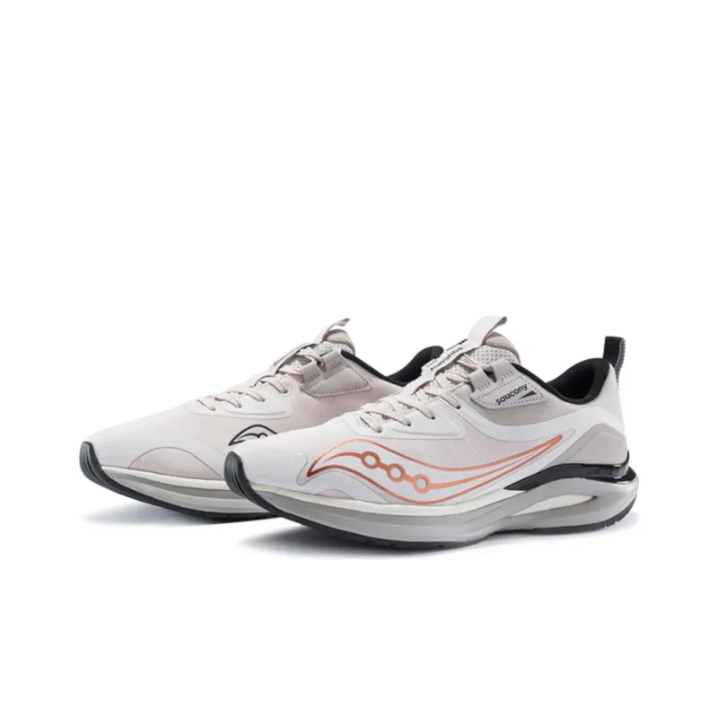 Saucony Jaeger Junior Lark 1.5 Abrasion Resistant Cushioning Low Top Running Shoes Men's Beige Orange-2