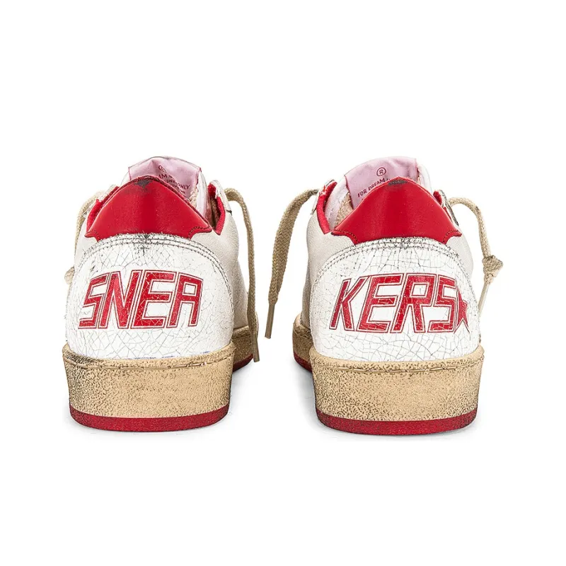 Golden Goose Ball Star Low Top Stylish Skateboarding Shoes Women's White Distressed Style-5