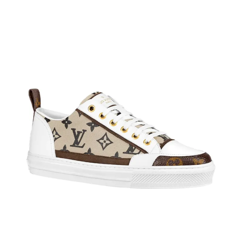LOUIS VUITTON Stellar Stylish Skateboarding Shoes Women's White Brown-1