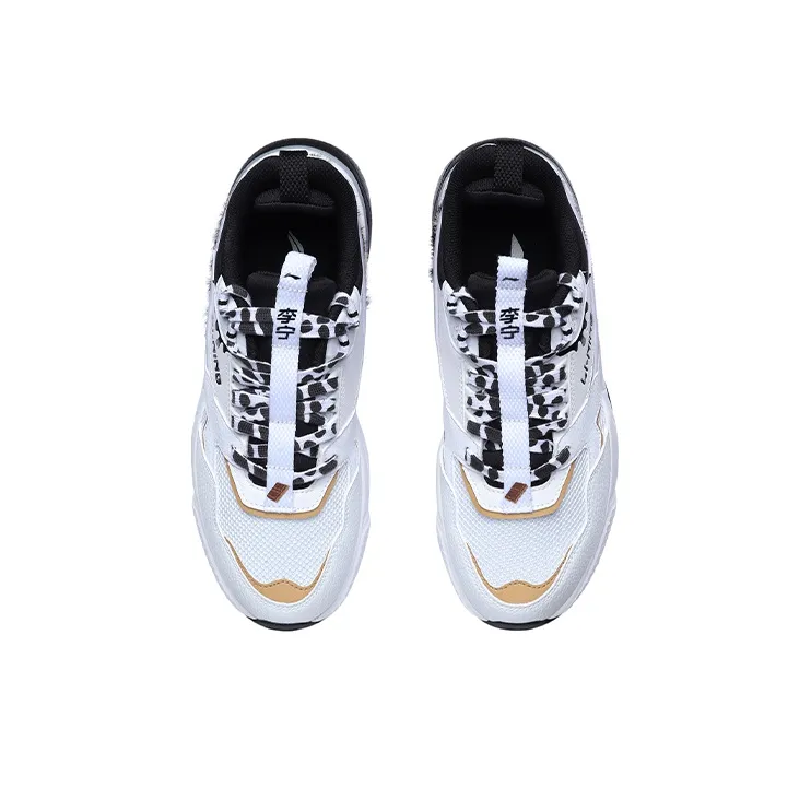 LiNing 001 Cushioning Anti Slip And Wear Resistant Low Top Running Shoes Women's White Black-3