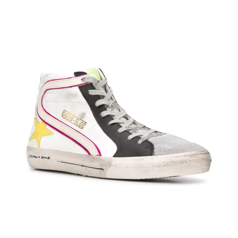 Golden Goose Slide Skateboard Shoes Men Mid-Top Black/White-1