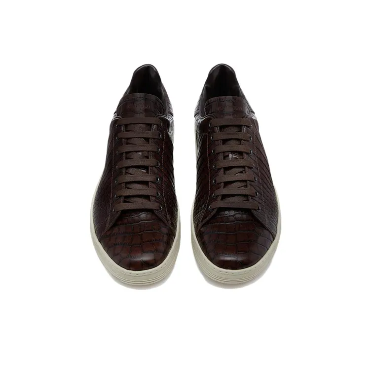 TOM FORD Warwick Embossed-crocodile Sneakers-1