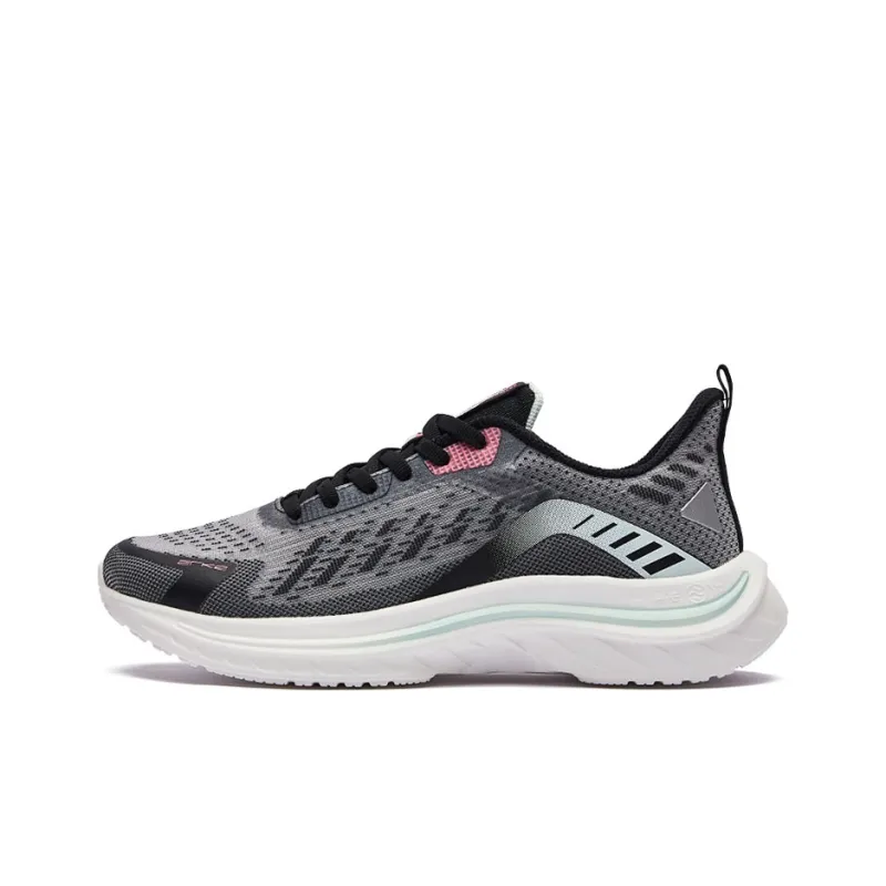 Erke Shock Absorbing, Non Slip, Wear Resistant, Breathable And Lightweight Low Top Running Shoes Women's Black Pink-0