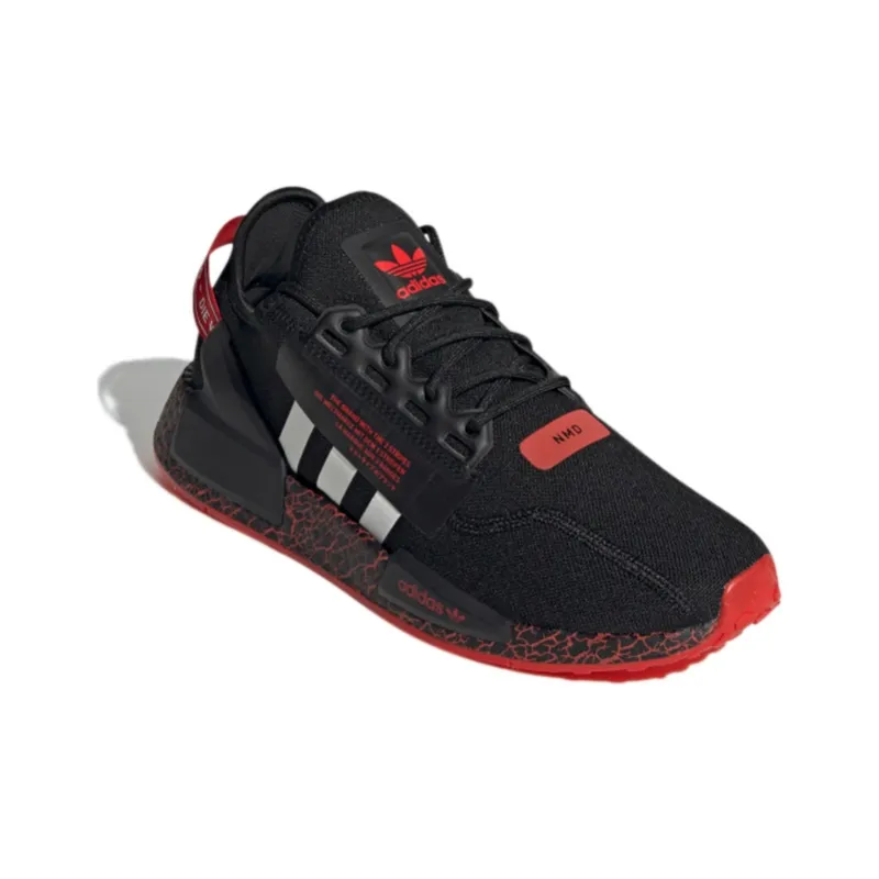 Adidas Originals Nmd R1 V2 Crackled Black Red-2
