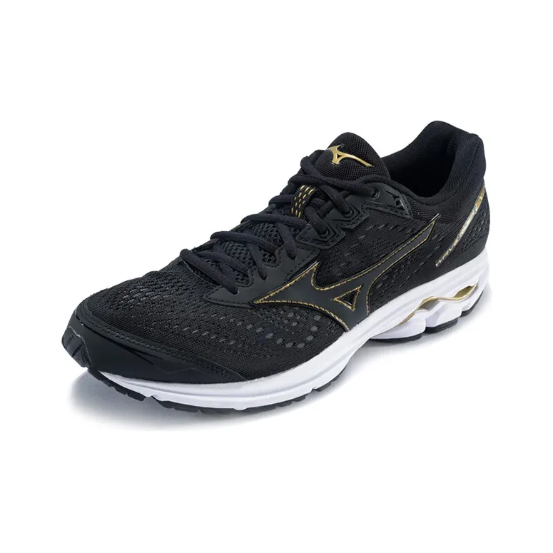 Mizuno Wave Rider 22 Running Shoes Unisex Low-Top Black/Gold-1