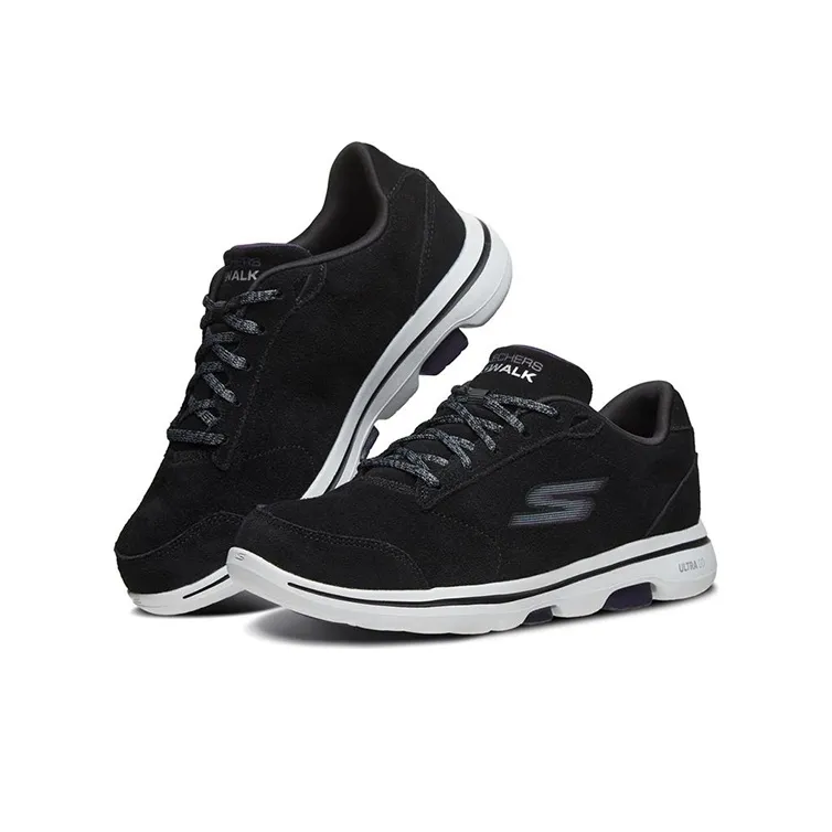 Skechers Go Walk 5 Cushioning Anti-Slip And Wear-Resistant Low-Top Athletic Shoes Women's Black Purple-2