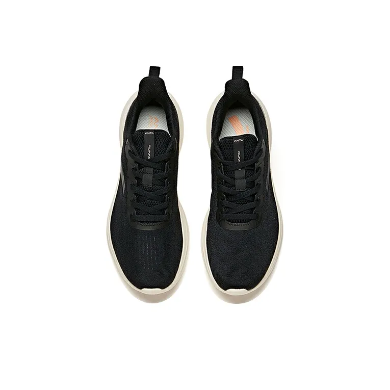 Anta Hydrogen Run Cushioning, Slip Resistant, And Abrasion Resistant Low Top Running Shoes Women's Black White-2
