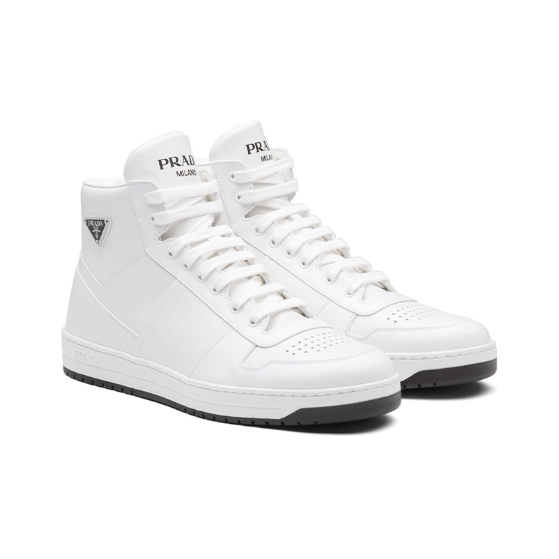 Prada Leather High-Top Sneaker 関税送料込 関税負担なし♪PRADA ハイカット レザー スニーカー (PRADA