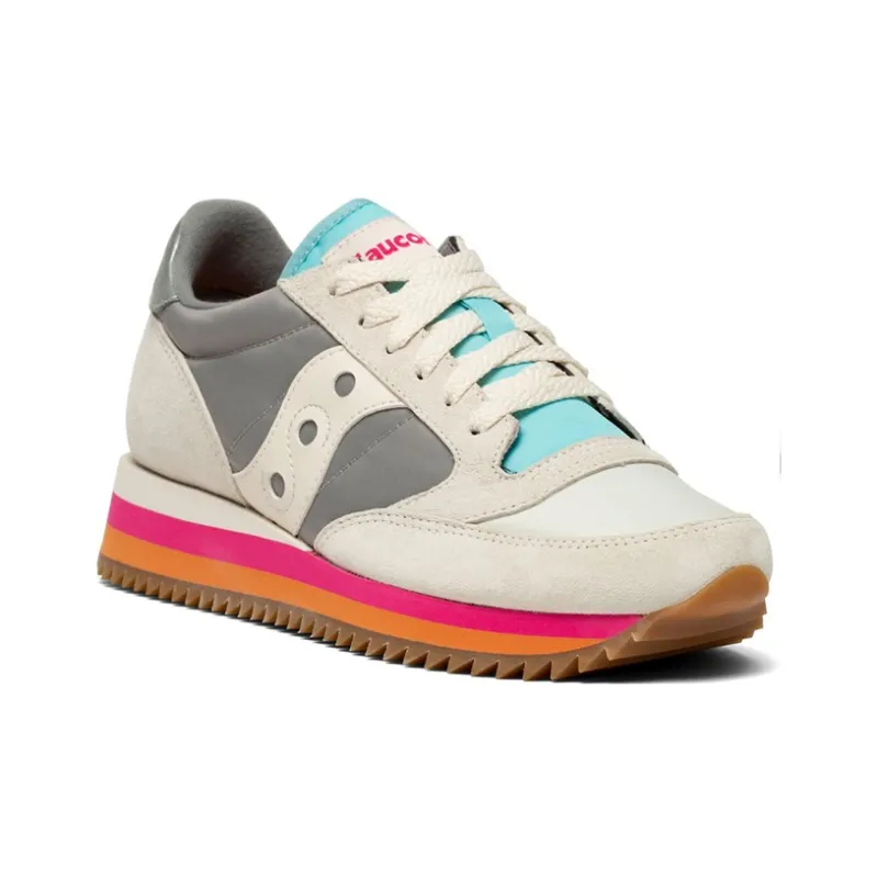 Saucony Jazz Triple Running Shoes Women's Low-Top White/Gray/Blue/Red/Orange-2