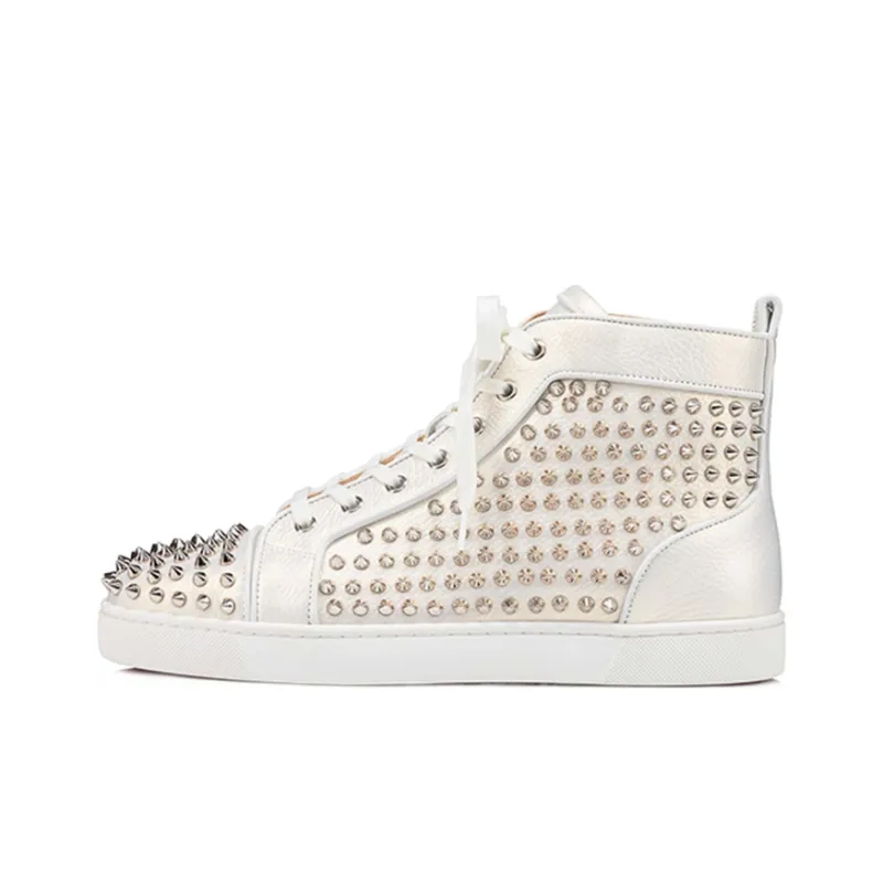 CL LUBOTING High Top Stylish Skateboarding Shoes Men's White-0