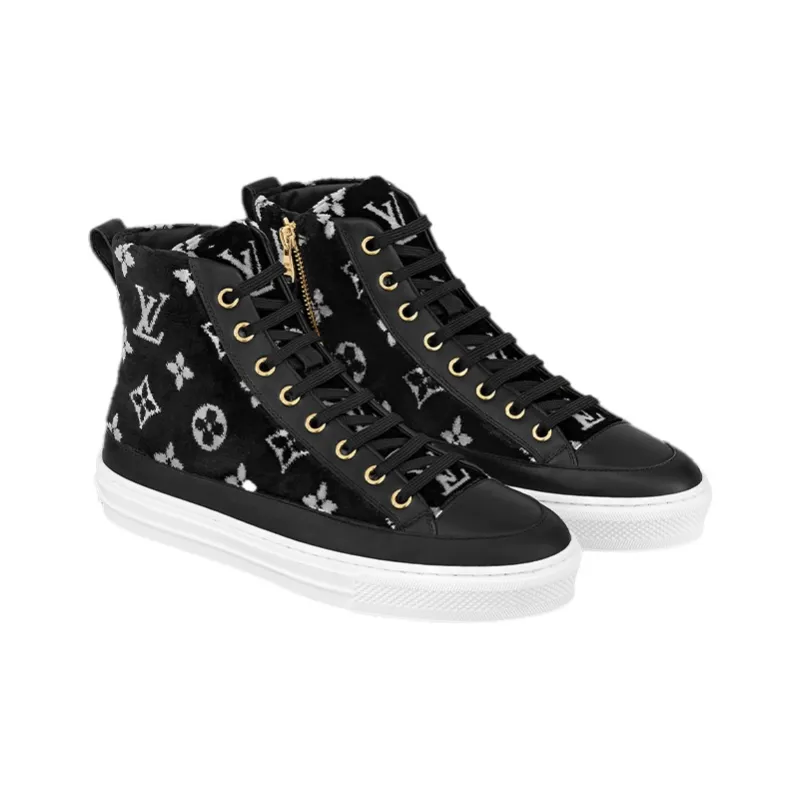 LOUIS VUITTON Stellar Ankle Sneakers 'Black White Monogram' Women's-2